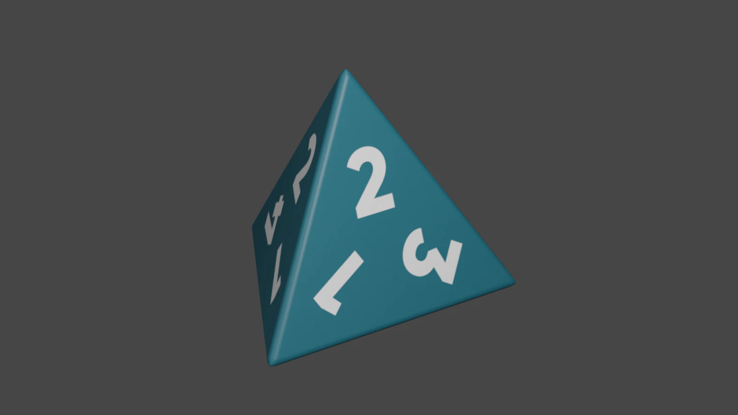 4 Faces Dice - Rol Dice 3D Model .c4d .max .obj .3ds .fbx .stl .blend 