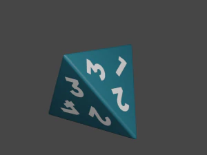 4 Faces Dice - Rol Dice 3D Model