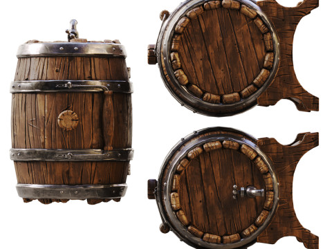 Stylized-barrel 3D 모델