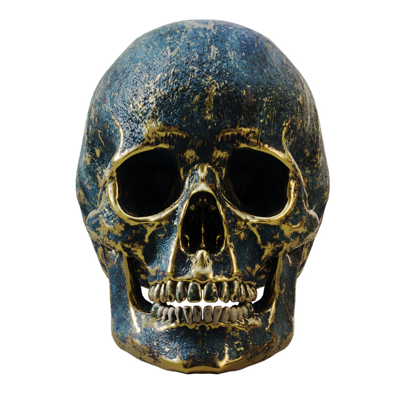 A stylized human skull Model 3D .c4d .max .obj .3ds .fbx .stl .blend 