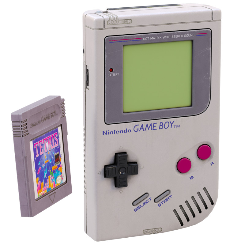 Nintendo Game Boy 3D Model .c4d .max .obj .3ds .fbx .stl .blend 