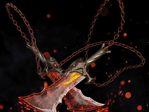 Blades of Chaos god-of-war 3D Model