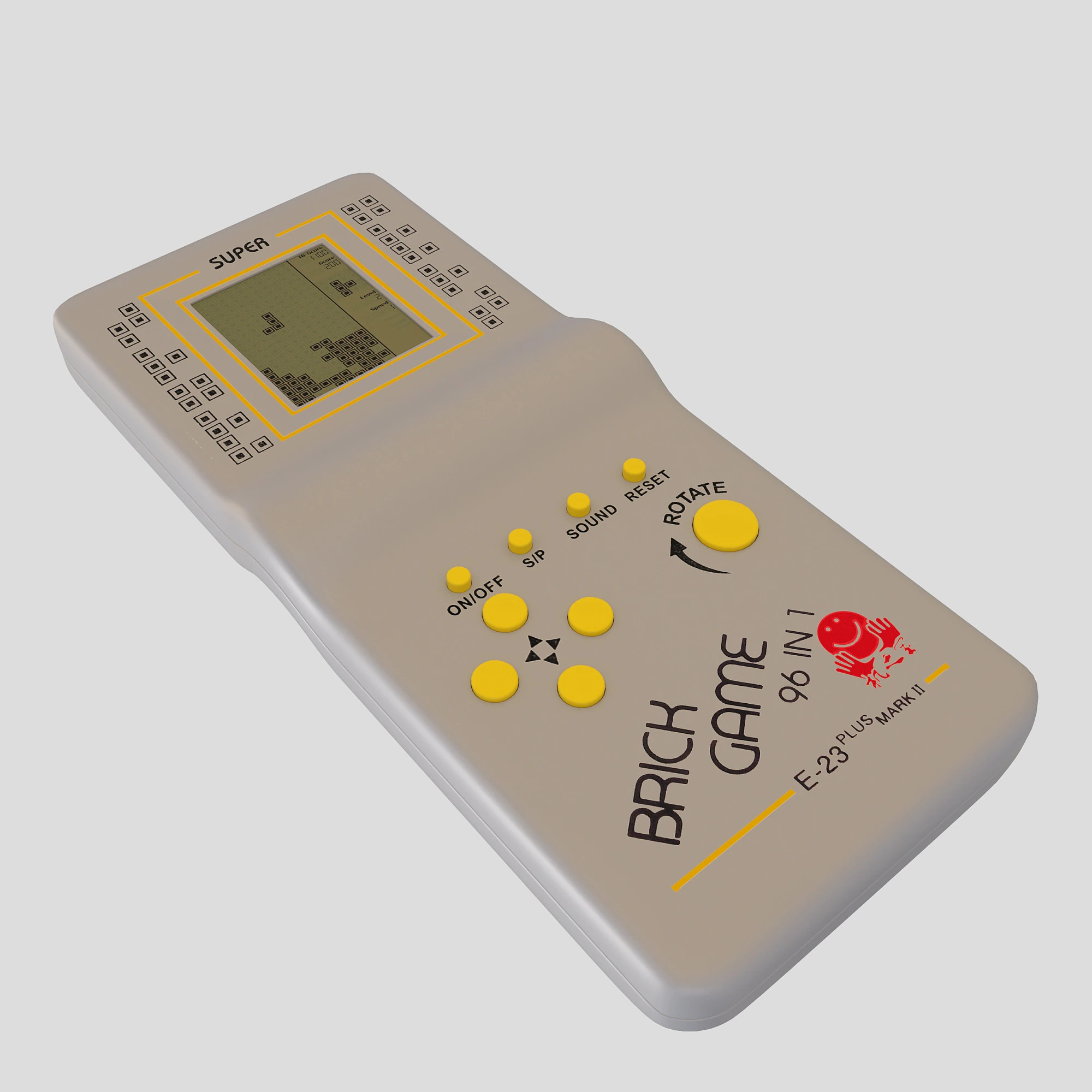 Brick Game Tetris 3D Model .c4d .max .obj .3ds .fbx .stl .blend