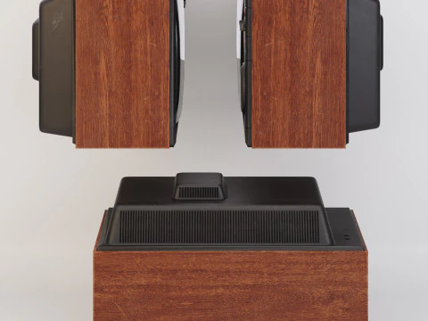 Um antigo aparelho de TV sovi&eacute;tico Modelo 3D