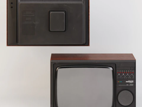 Um antigo aparelho de TV sovi&eacute;tico Modelo 3D