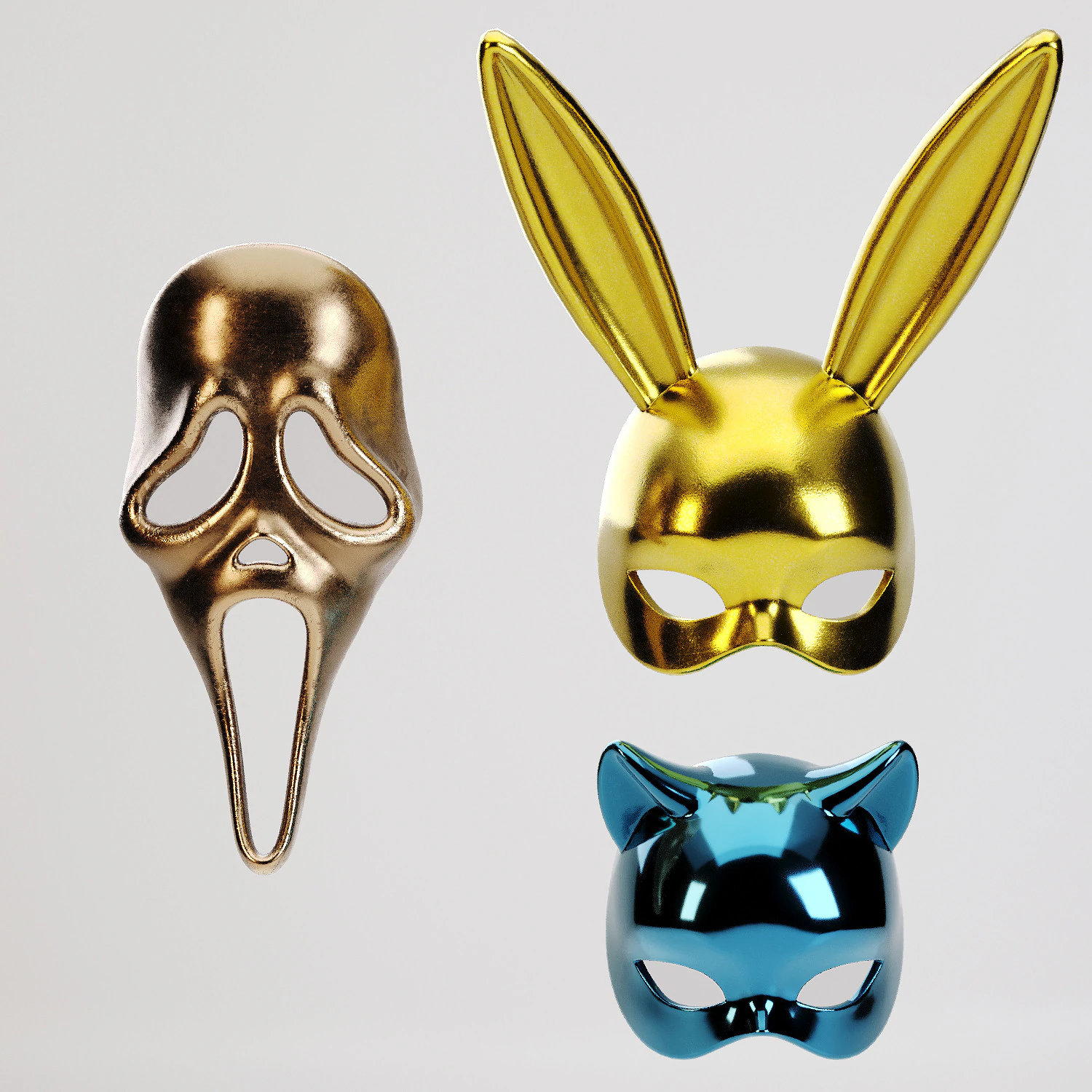 Masks set 3D Model .c4d .max .obj .3ds .fbx .stl .blend