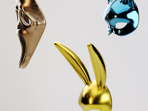 Masks set 3D 모델