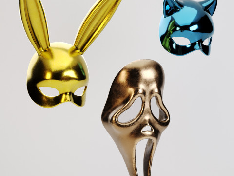 Masks set 3D 모델