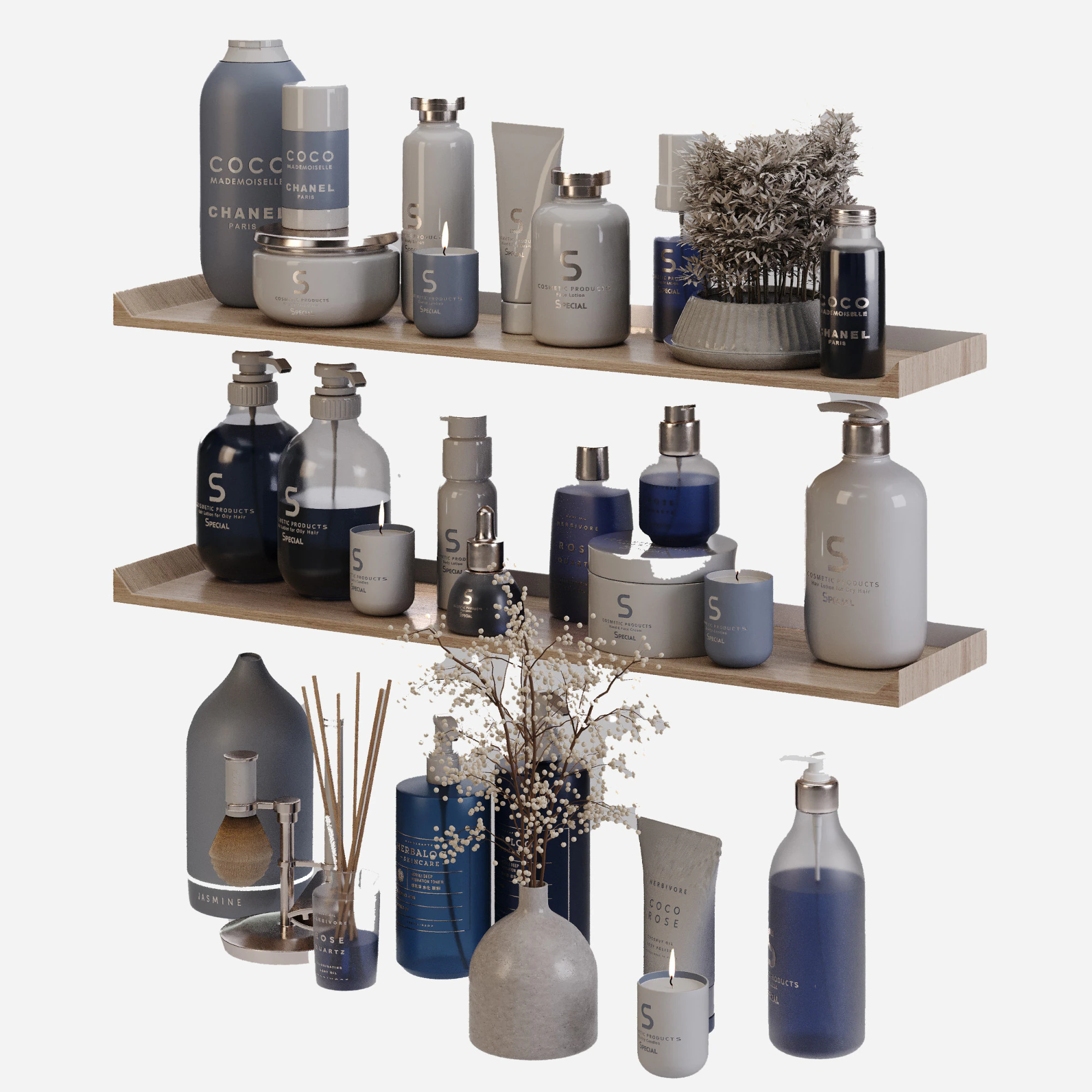Bathroom Accessories 2 3D Model .c4d .max .obj .3ds .fbx .stl .blend