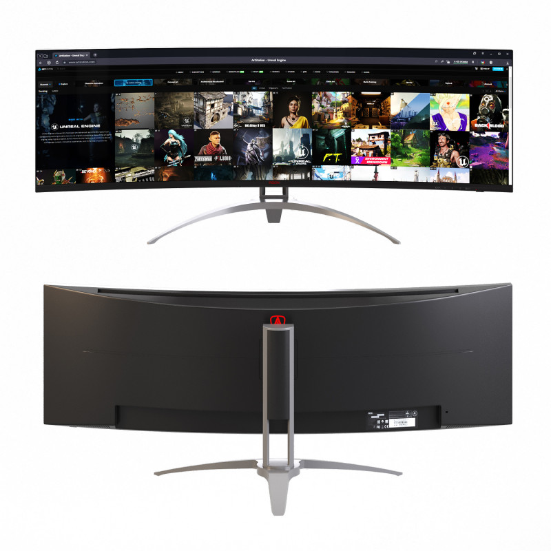 Monitor AOC 49 Modelo 3D .c4d .max .obj .3ds .fbx .stl .blend 