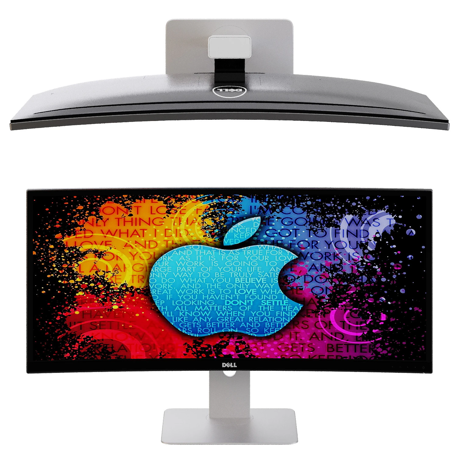 Monitor Dell 34 3D Model .c4d .max .obj .3ds .fbx .stl .blend 