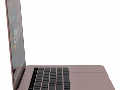 Rose Gold Macbook Model 3D