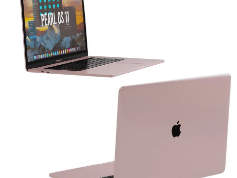 Rose Gold Macbook 3D Model