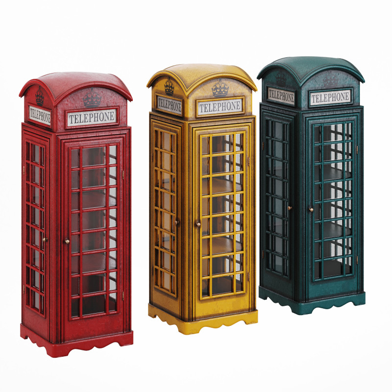 London telephone box 3D Модель .c4d .max .obj .3ds .fbx .stl .blend 