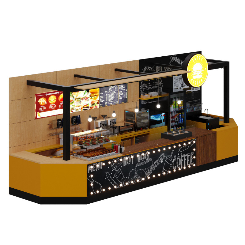 Fastfood And Coffee Kiosk Modèle 3D .c4d .max .obj .3ds .fbx .stl .blend 