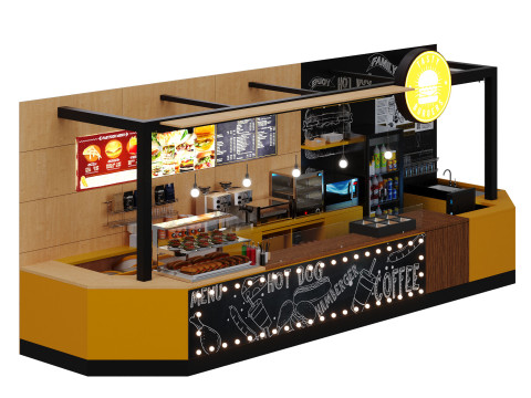 Fastfood And Coffee Kiosk Modèle 3D