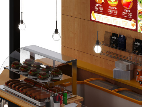 Fastfood And Coffee Kiosk Modèle 3D
