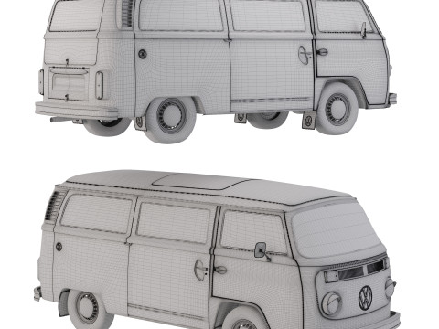 Volkswagen T2 3Dモデル