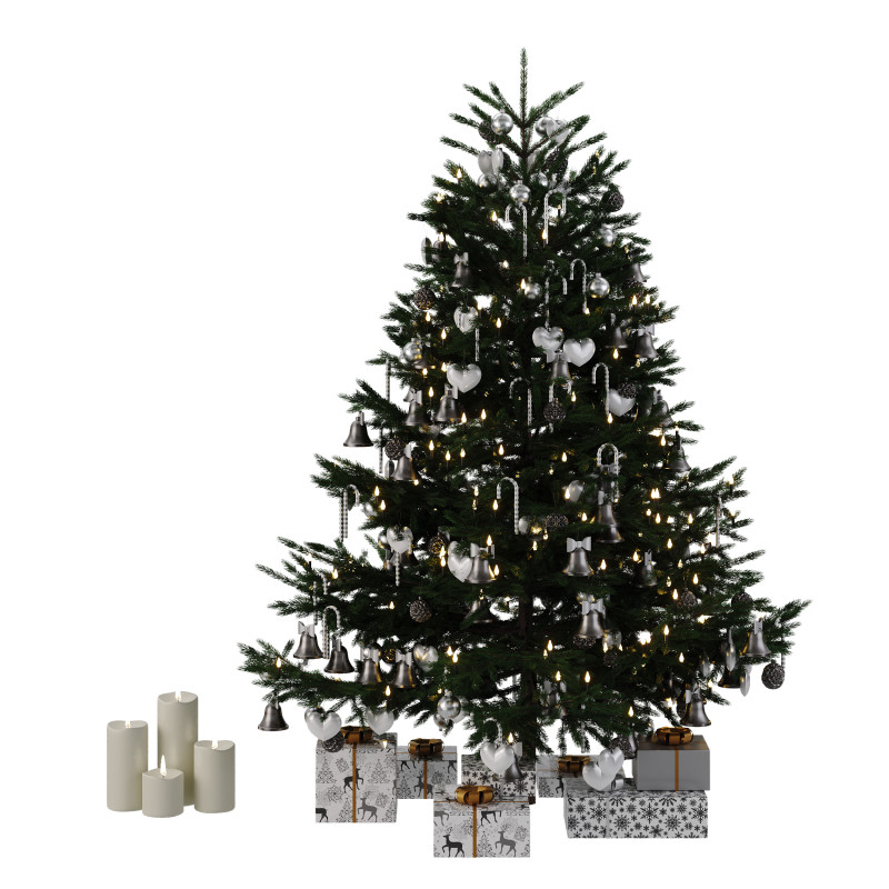 Christmas tree 3D Модель .c4d .max .obj .3ds .fbx .stl .blend 