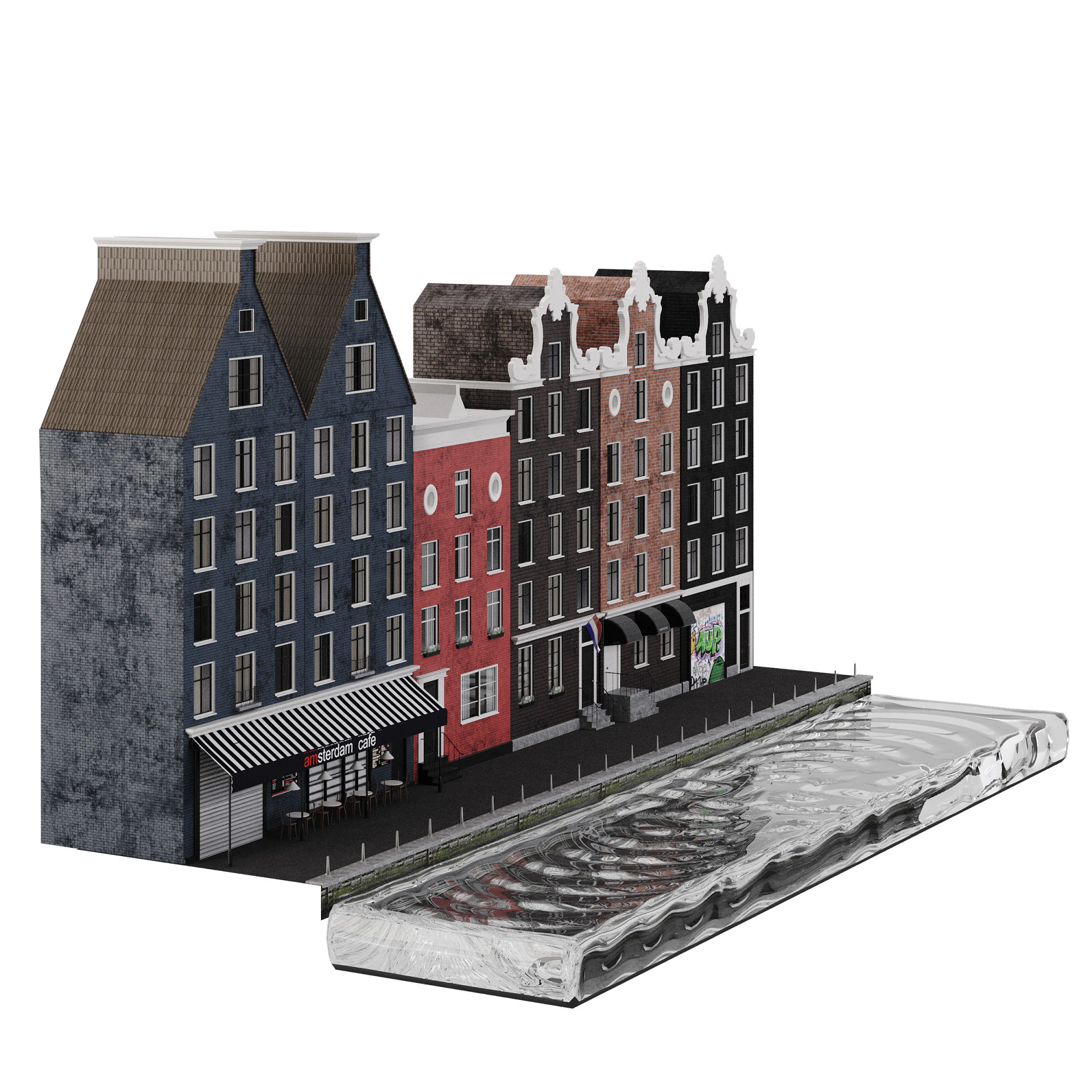Facade Amsterdam 3D Model .c4d .max .obj .3ds .fbx .stl .blend