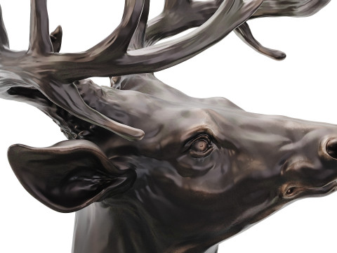 Bronze Sculpture Head of a Deer 3Dモデル