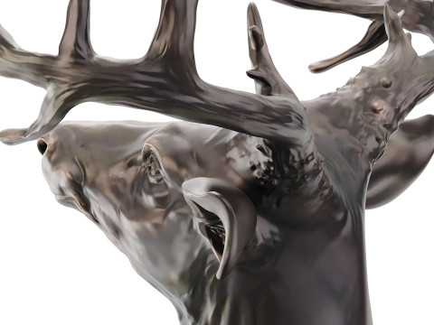Bronze Sculpture Head of a Deer 3Dモデル