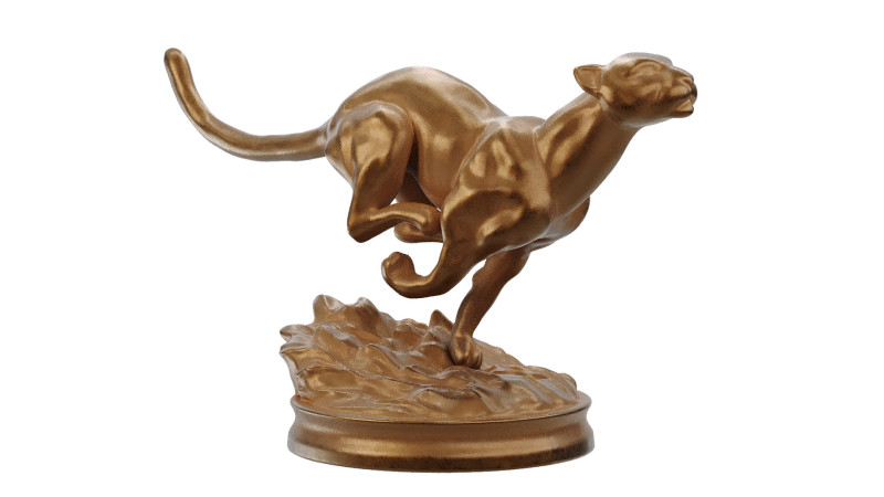 Bronze Statue Guepard 3Dモデル .c4d .max .obj .3ds .fbx .stl .blend 