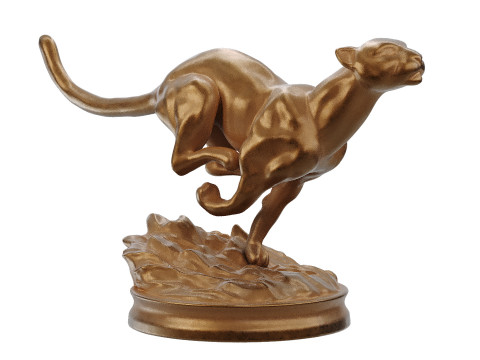 Bronze Statue Guepard 3D Model