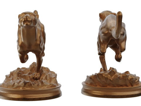 Bronze Statue Guepard 3Dモデル