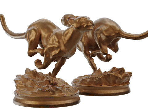 Bronze Statue Guepard 3Dモデル