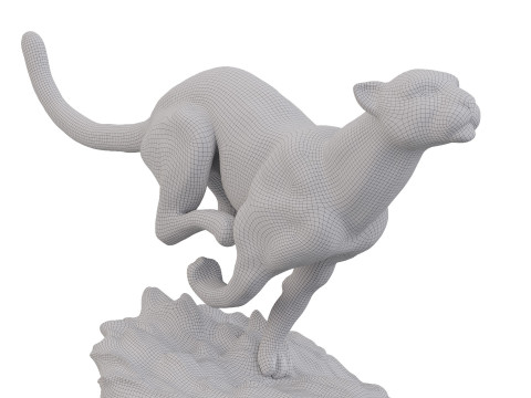 Bronze Statue Guepard 3Dモデル