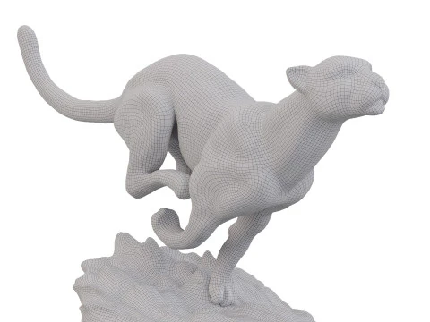 銅像ゲパール 3Dモデル