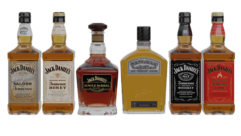 Whisky Collection 3D Model .c4d .max .obj .3ds .fbx .stl .blend 