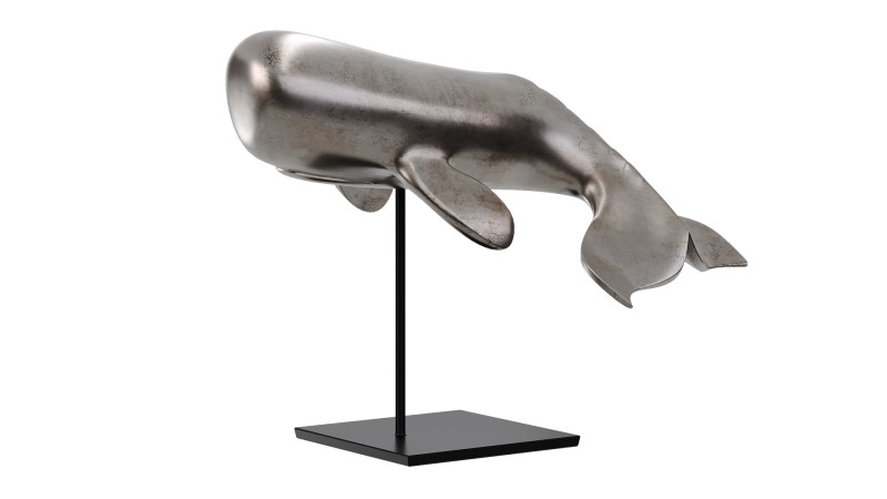 White Whale on Stand 3D Model .c4d .max .obj .3ds .fbx .stl .blend 