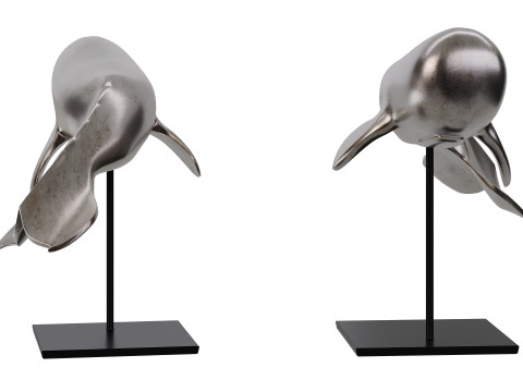 White Whale on Stand 3D Model