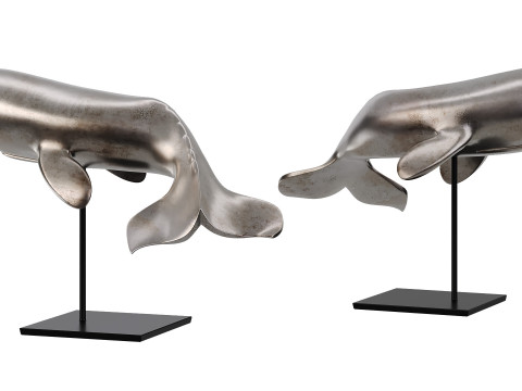 White Whale on Stand 3D Model