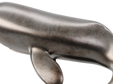 White Whale on Stand 3D Model