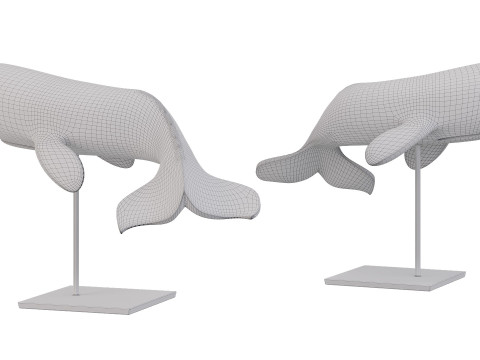 White Whale on Stand 3D Model