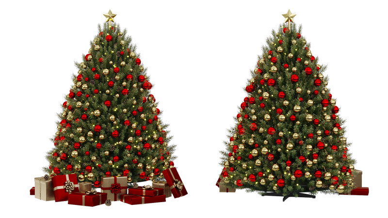 Christmas tree 2 3D Model .c4d .max .obj .3ds .fbx .stl .blend 