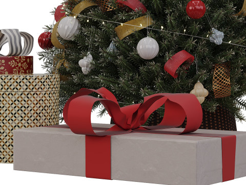 Christmas tree with decor Model 3D