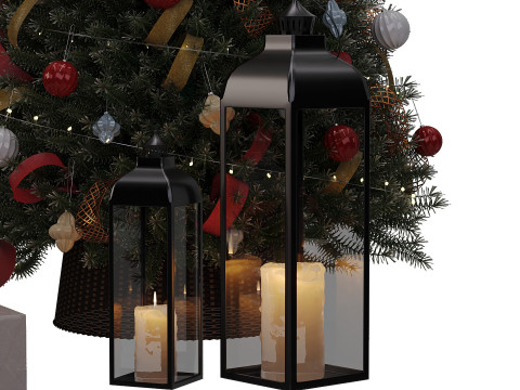 Christmas tree with decor Model 3D