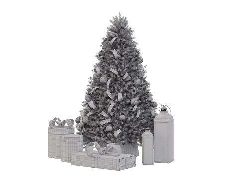 Christmas tree with decor Model 3D