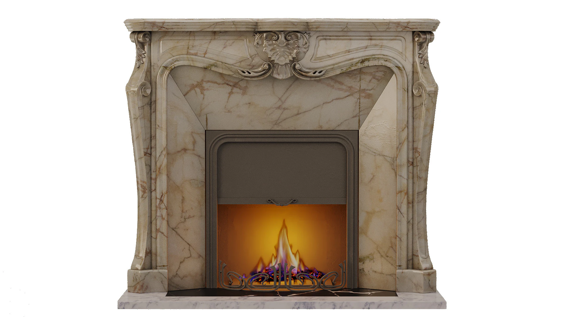 Classic fireplace 3D Model .c4d .max .obj .3ds .fbx .stl .blend 