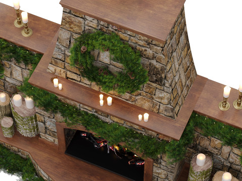 Christmas fireplace 3Dモデル