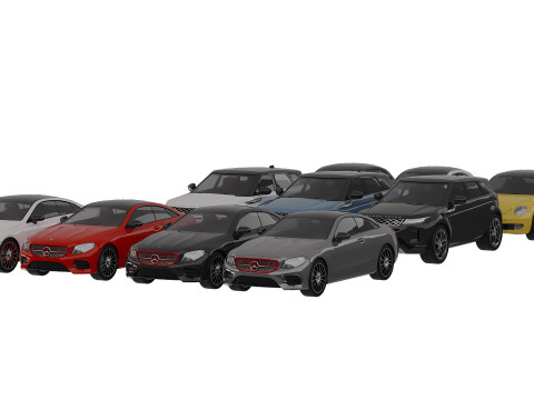Low Poly Cars Set Modelo 3D