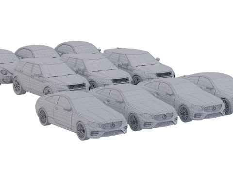 Low Poly Cars Set Modelo 3D