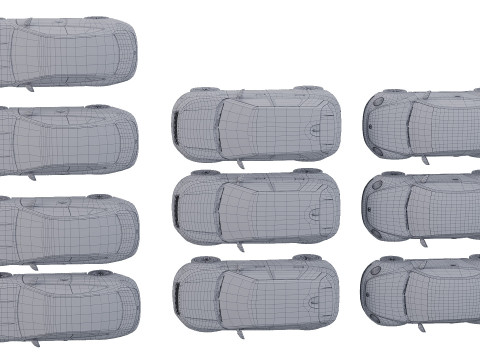 Low Poly Cars Set Modelo 3D