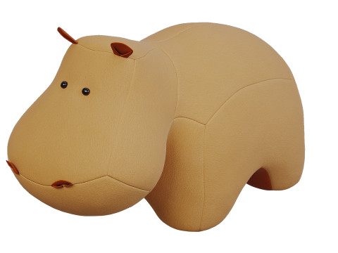 Toy hippopotamus made of felt 3D मॉडल
