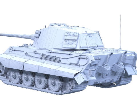 Tiger 2 Tank 3D Model
