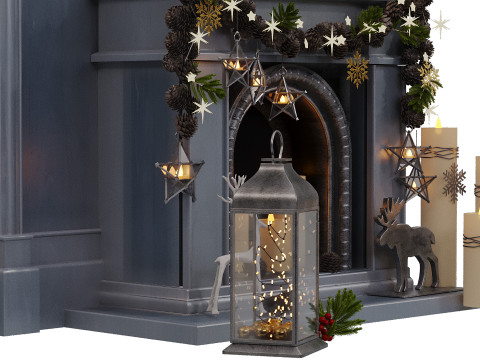 New Year Decorative Set Modelo 3D